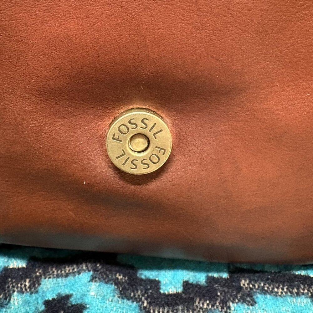 FOSSIL Vintage Classic Crossbody Brandy Leather Brown SHB2355213 Studs - Picture 5 of 11